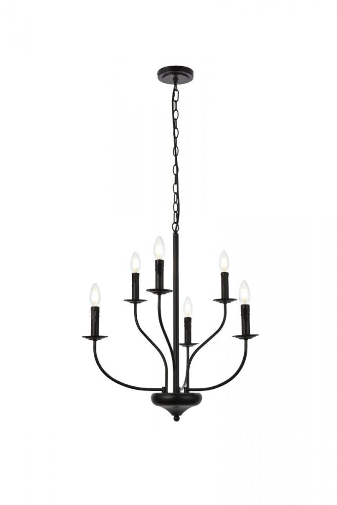 Elegant Lighting WESTLEY LD7046D24BK Pendant Mid Century Modern - Black