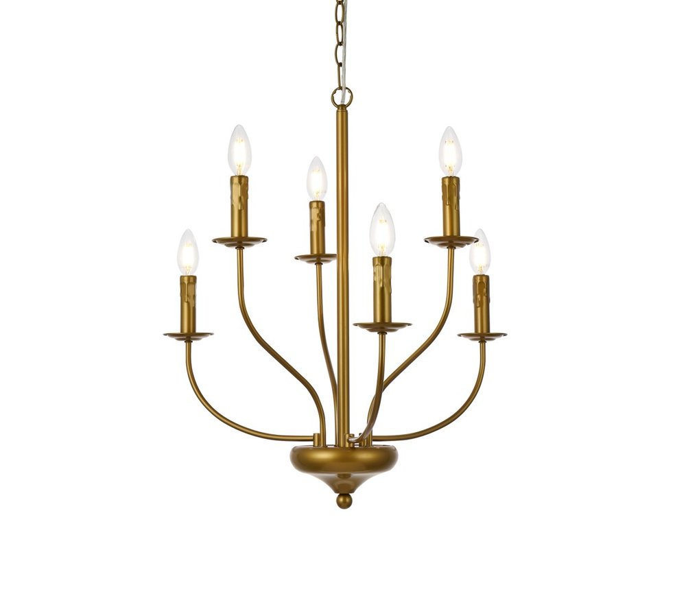 Elegant Lighting WESTLEY LD7046D24BR Pendant Mid Century Modern - Brass