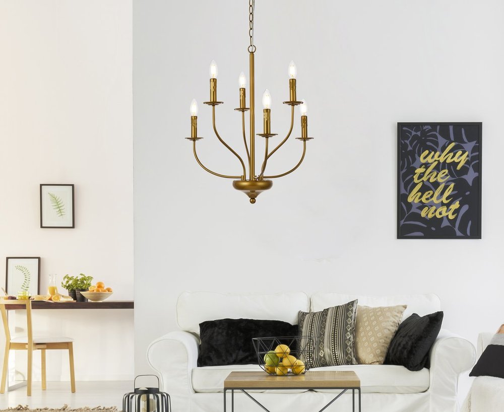 Elegant Lighting WESTLEY LD7046D24BR Pendant Mid Century Modern - Brass