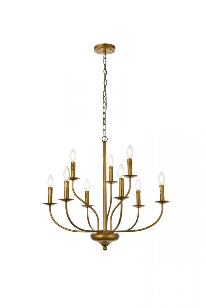 Elegant Lighting WESTLEY LD7047D28BR Pendant Mid Century Modern - Brass