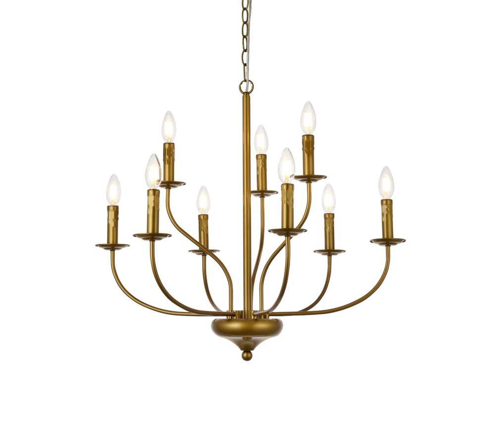 Elegant Lighting WESTLEY LD7047D28BR Pendant Mid Century Modern - Brass