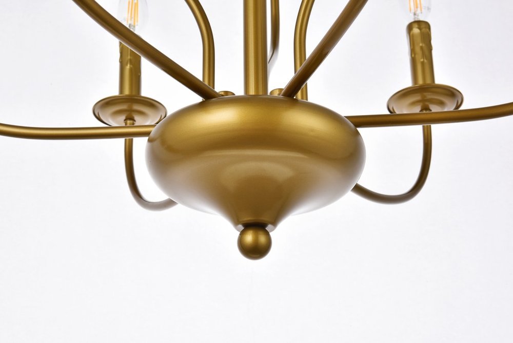 Elegant Lighting WESTLEY LD7047D28BR Pendant Mid Century Modern - Brass