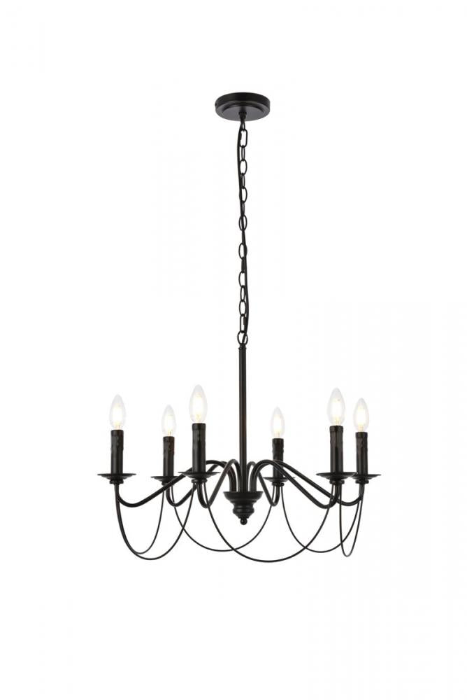 Elegant Lighting WESTLEY LD7048D24BK Pendant Mid Century Modern - Black