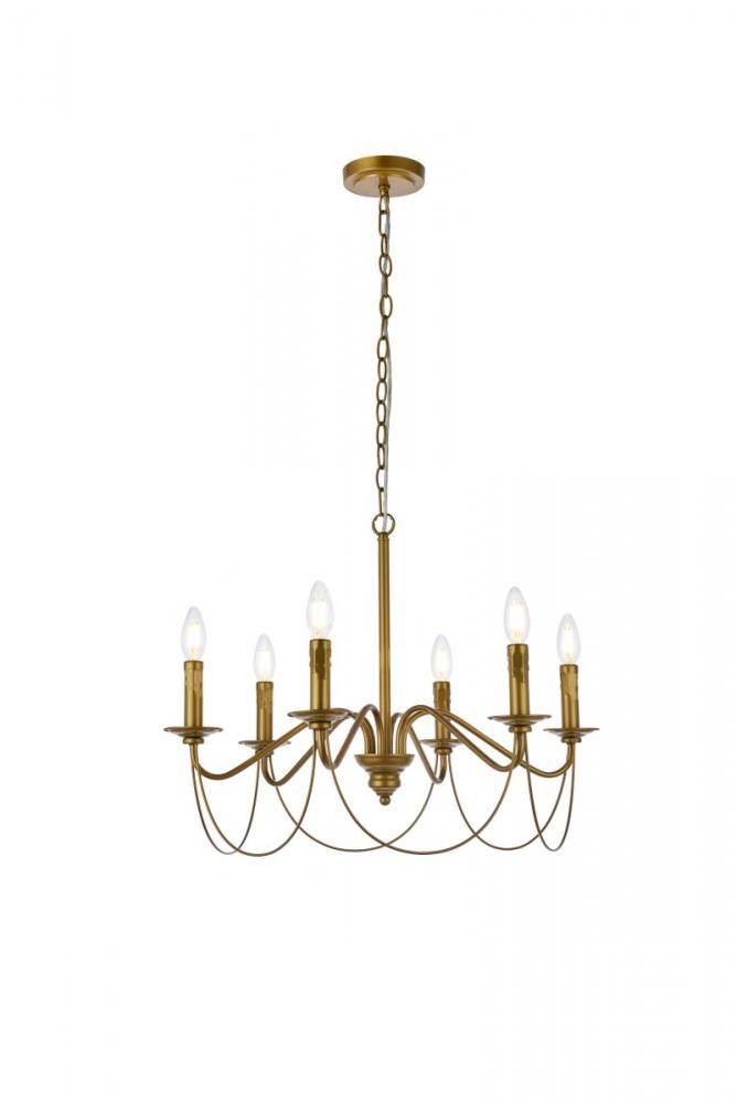 Elegant Lighting WESTLEY LD7048D24BR Pendant Mid Century Modern - Brass