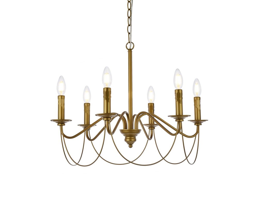 Elegant Lighting WESTLEY LD7048D24BR Pendant Mid Century Modern - Brass