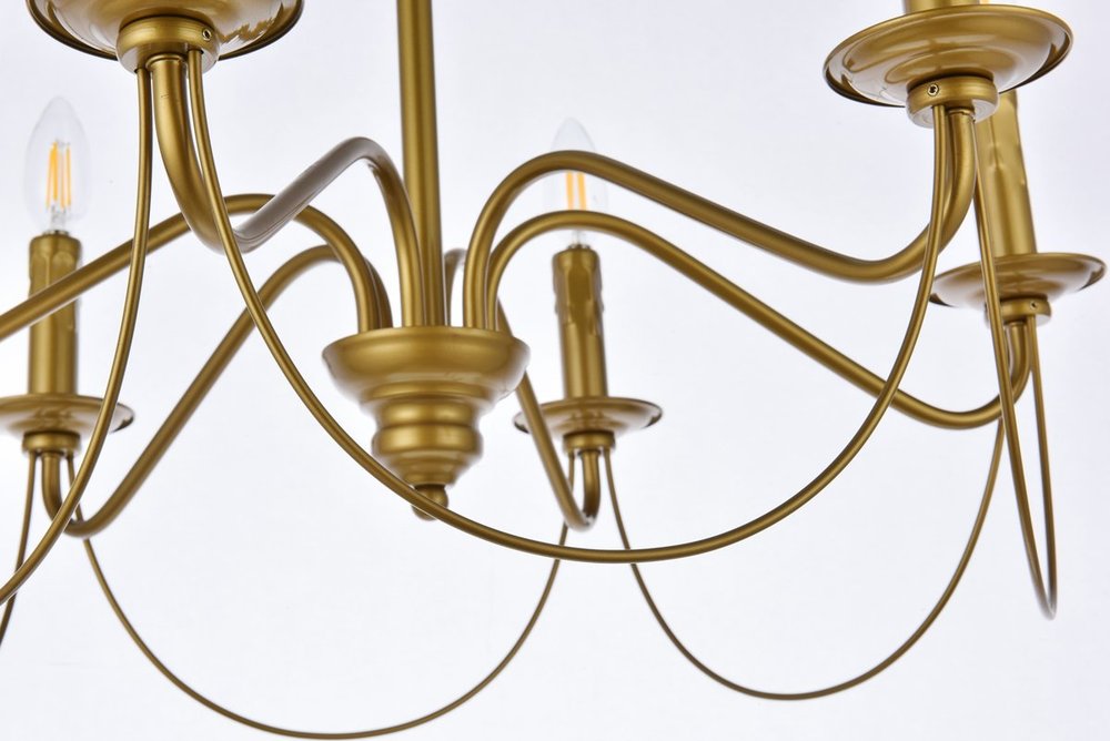 Elegant Lighting WESTLEY LD7048D24BR Pendant Mid Century Modern - Brass