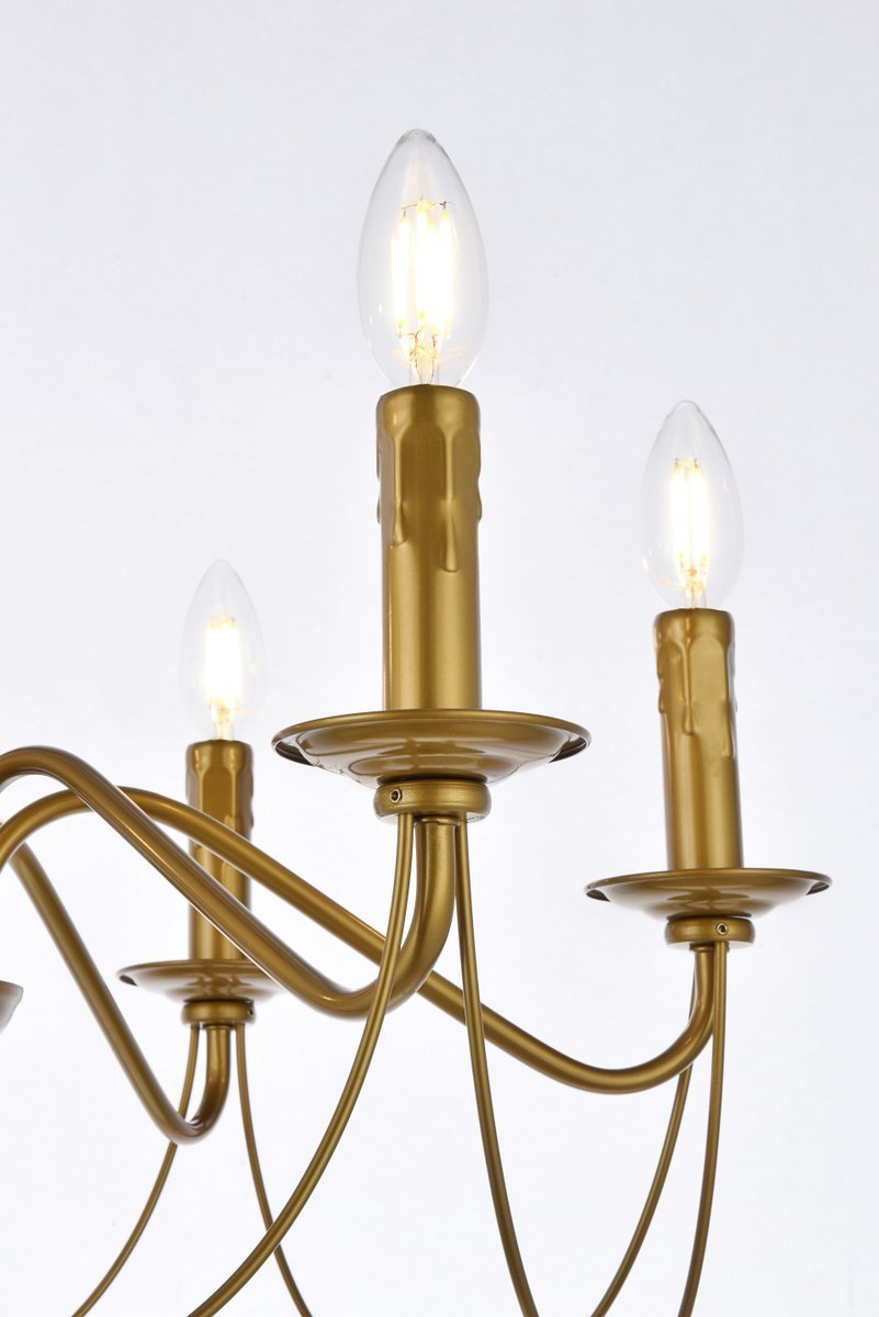 Elegant Lighting WESTLEY LD7048D24BR Pendant Mid Century Modern - Brass