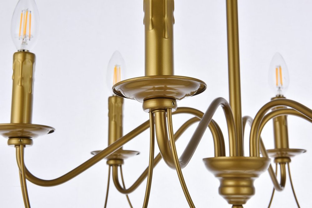 Elegant Lighting WESTLEY LD7048D24BR Pendant Mid Century Modern - Brass