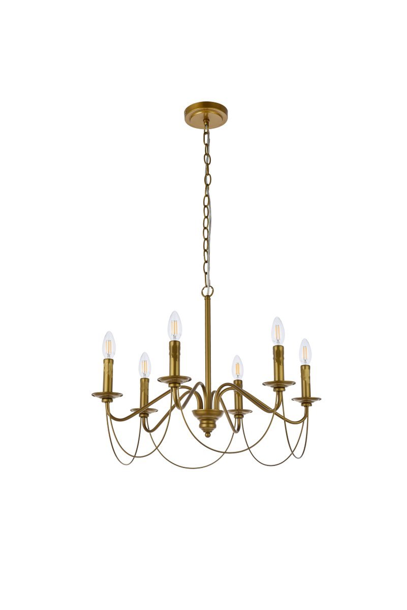 Elegant Lighting WESTLEY LD7048D24BR Pendant Mid Century Modern - Brass