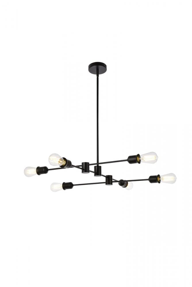 Elegant Lighting XAVIER LD7051D31BK Pendant Mid Century Modern - Black