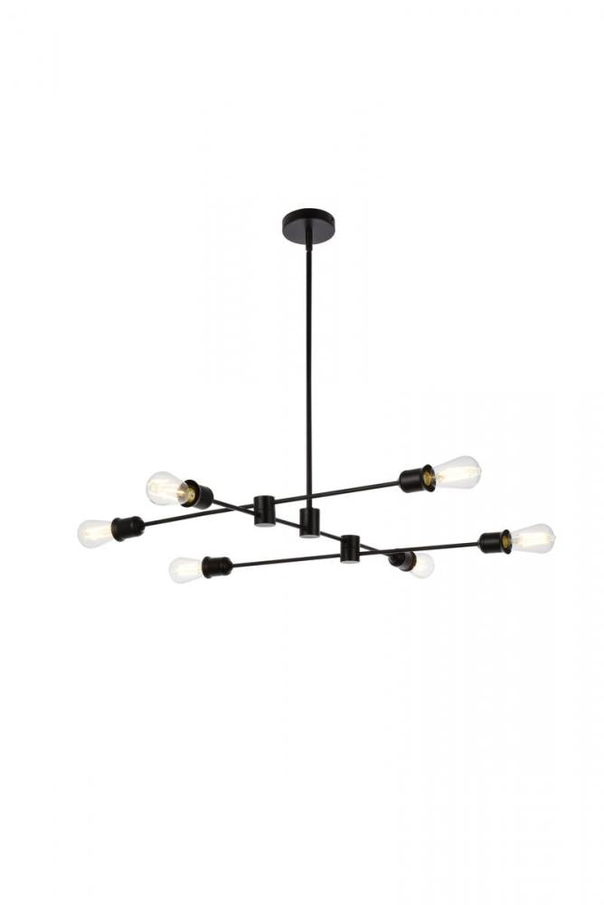 Elegant Lighting XAVIER LD7052D35BK Pendant Mid Century Modern - Black