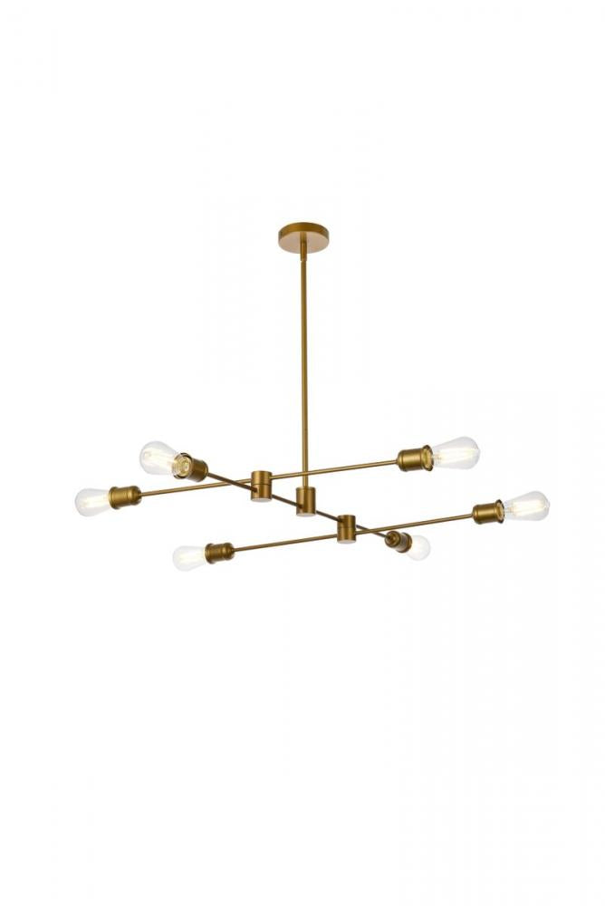 Elegant Lighting XAVIER LD7052D35BR Pendant Mid Century Modern - Brass