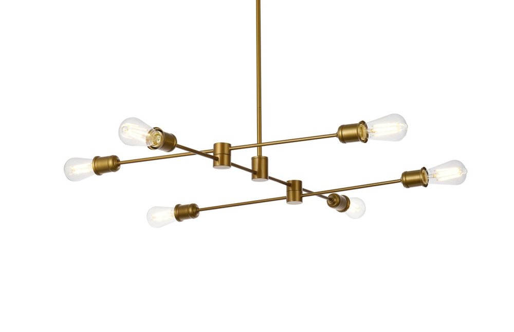 Elegant Lighting XAVIER LD7052D35BR Pendant Mid Century Modern - Brass