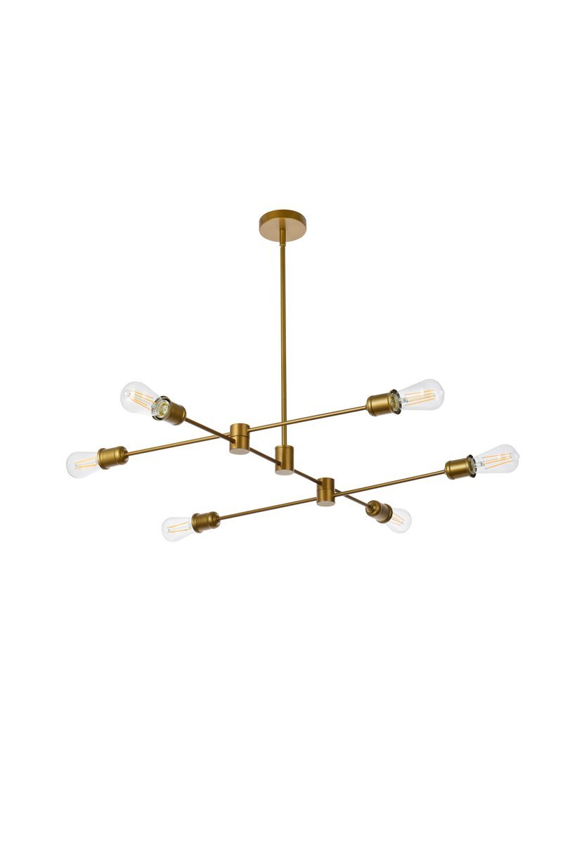 Elegant Lighting XAVIER LD7052D35BR Pendant Mid Century Modern - Brass