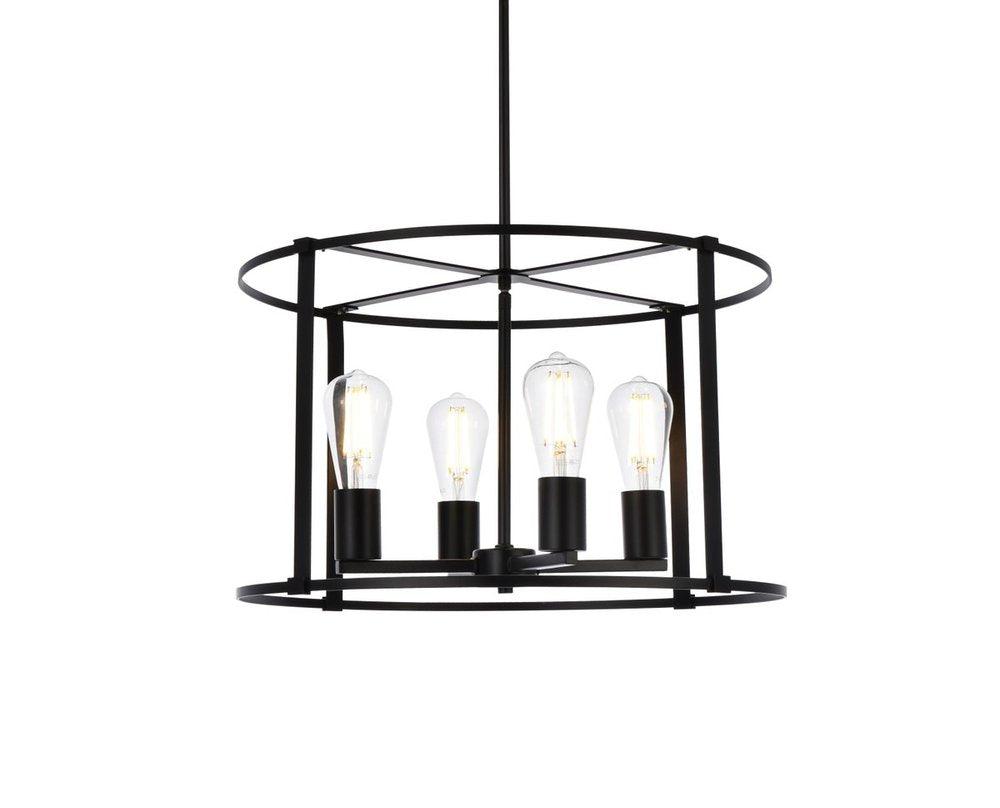 Elegant Lighting AGNYS LD7057D20BK Pendant Mid Century Modern - Black