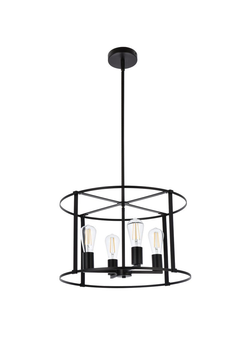 Elegant Lighting AGNYS LD7057D20BK Pendant Mid Century Modern - Black