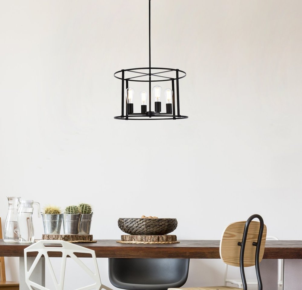 Elegant Lighting AGNYS LD7057D20BK Pendant Mid Century Modern - Black