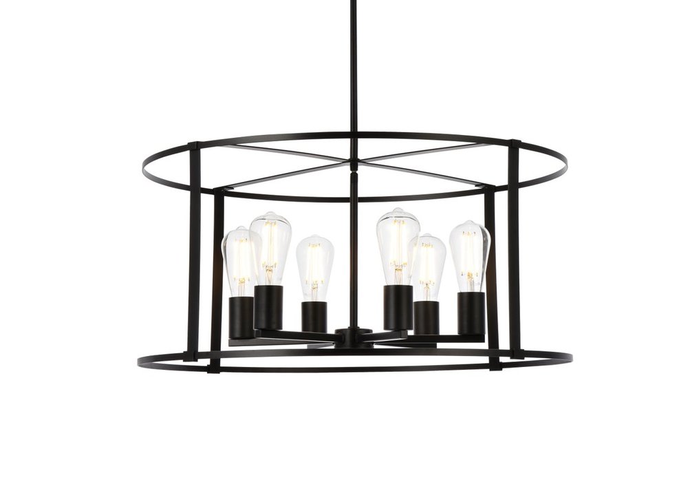 Elegant Lighting AGNYS LD7058D26BK Pendant Mid Century Modern - Black