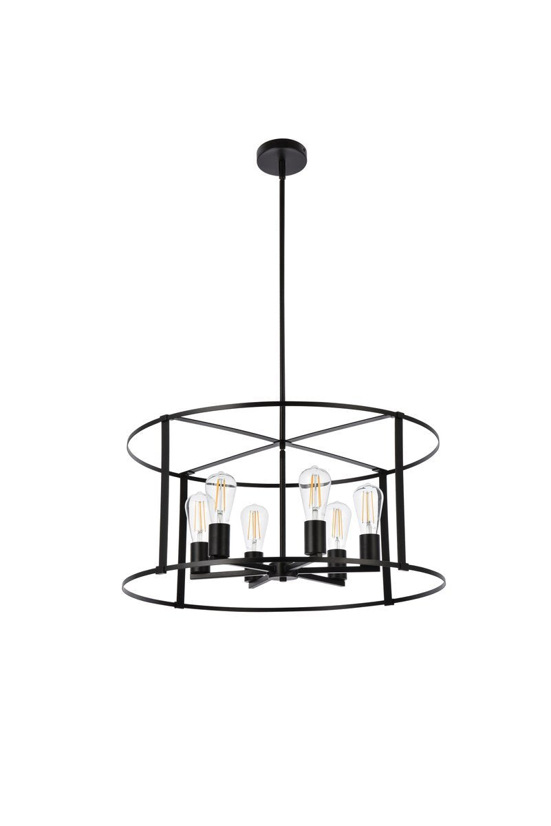 Elegant Lighting AGNYS LD7058D26BK Pendant Mid Century Modern - Black