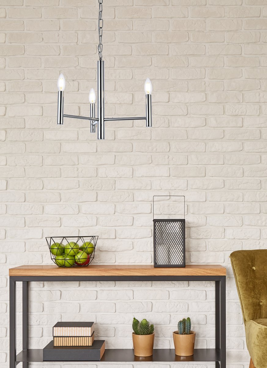 Elegant Lighting CARMELLA LD7059D17C Pendant Mid Century Modern - Chrome