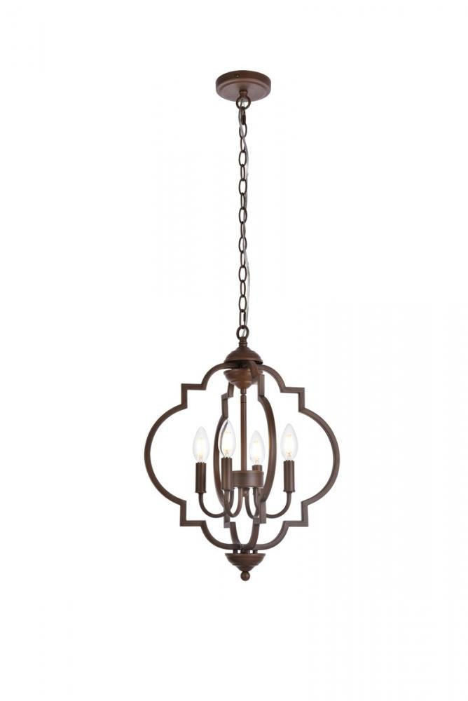 Elegant Lighting SANDARA LD7064D16WOK Pendant Mid Century Modern - Weathered Oak