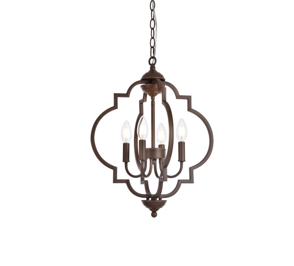 Elegant Lighting SANDARA LD7064D16WOK Pendant Mid Century Modern - Weathered Oak