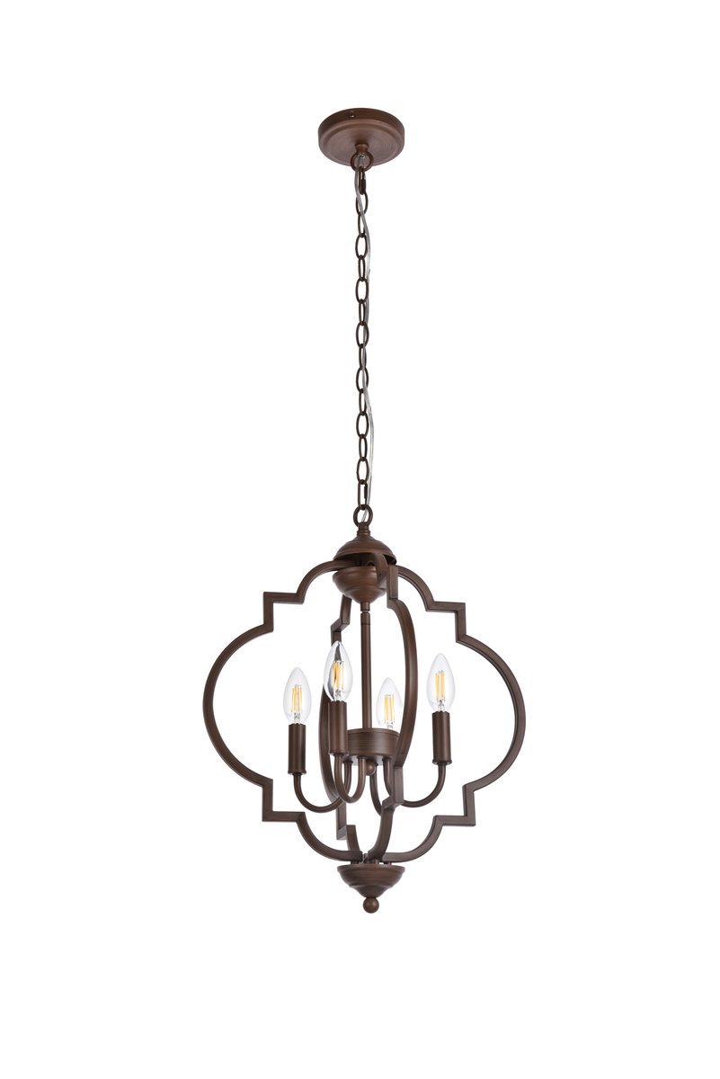 Elegant Lighting SANDARA LD7064D16WOK Pendant Mid Century Modern - Weathered Oak