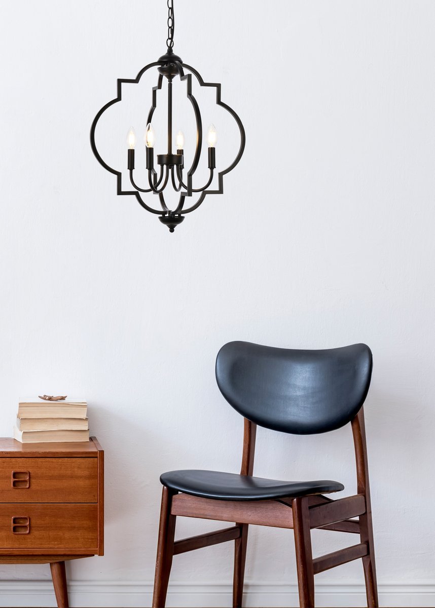 Elegant Lighting SANDARA LD7065D20BK Pendant Mid Century Modern - Black