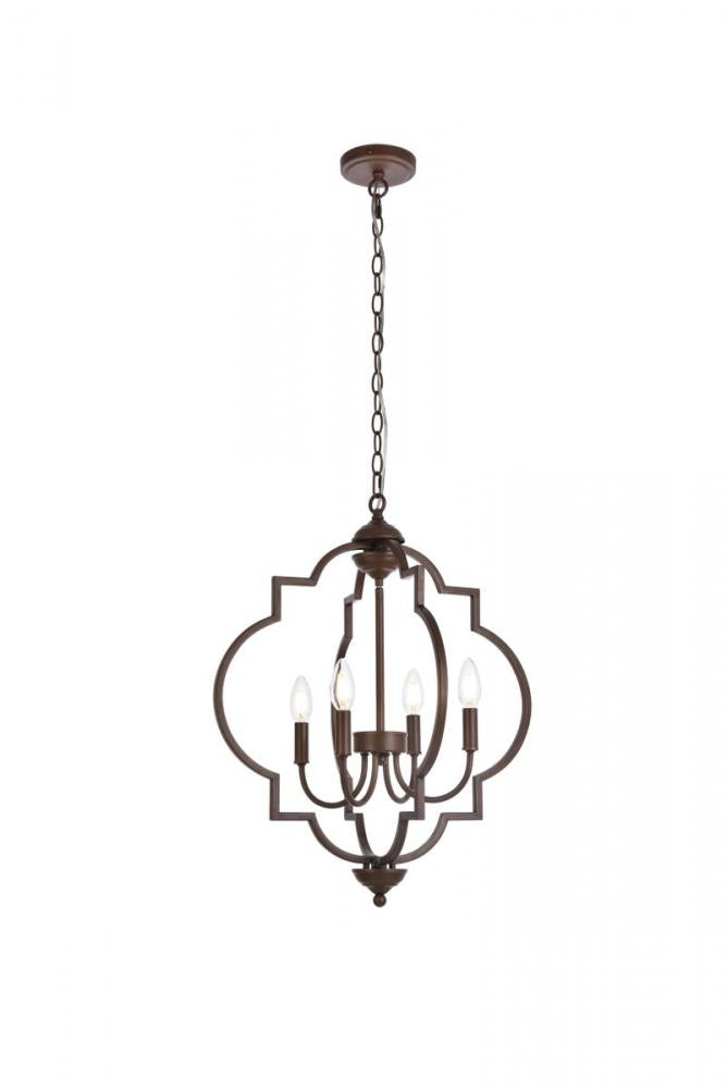 Elegant Lighting SANDARA LD7065D20WOK Pendant Mid Century Modern - Weathered Oak