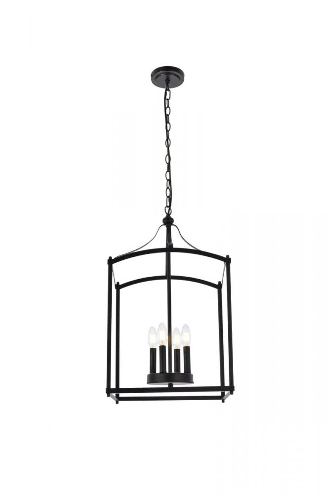 Elegant Lighting JANET LD7070D15BK Pendant Mid Century Modern - Black