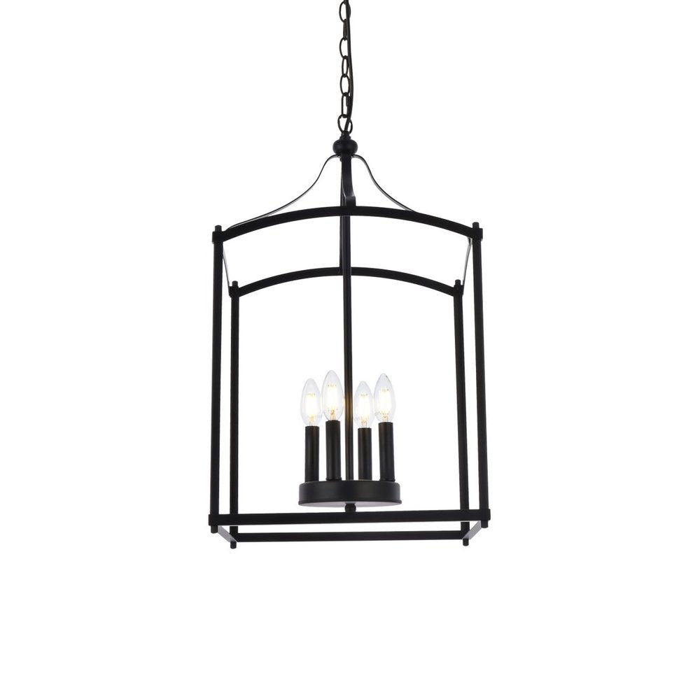 Elegant Lighting JANET LD7070D15BK Pendant Mid Century Modern - Black