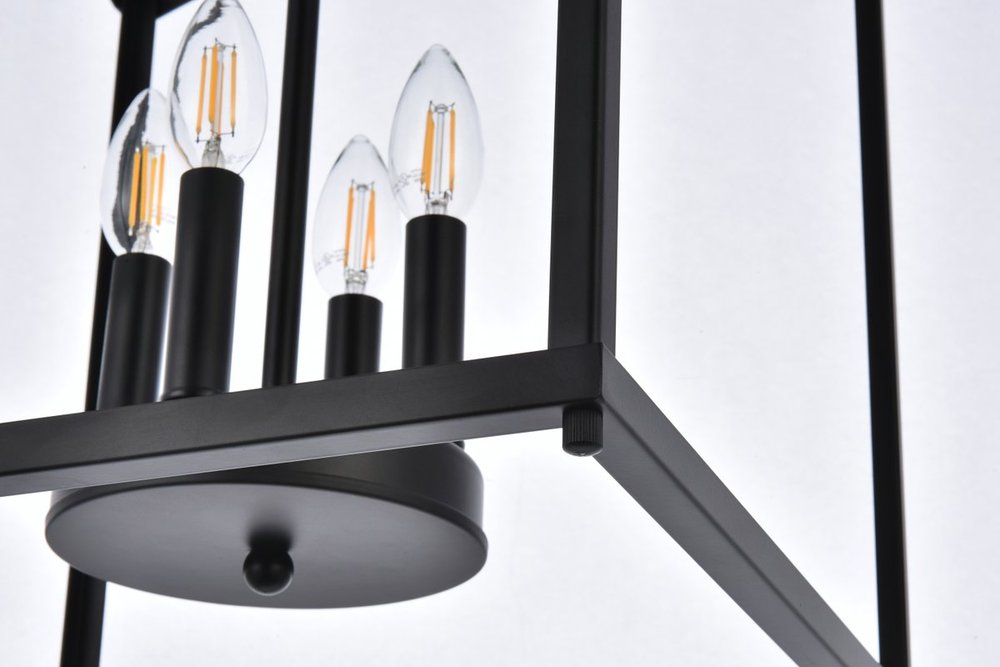 Elegant Lighting JANET LD7070D15BK Pendant Mid Century Modern - Black