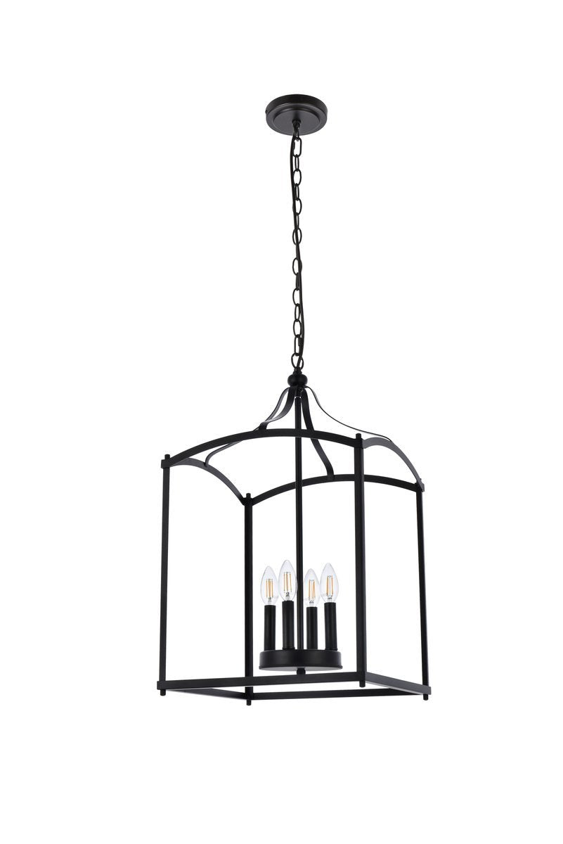 Elegant Lighting JANET LD7070D15BK Pendant Mid Century Modern - Black