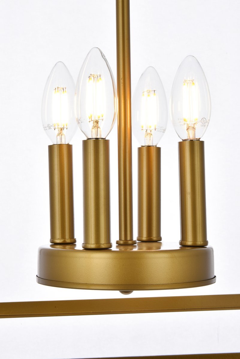 Elegant Lighting JANET LD7070D15BR Pendant Mid Century Modern - Brass