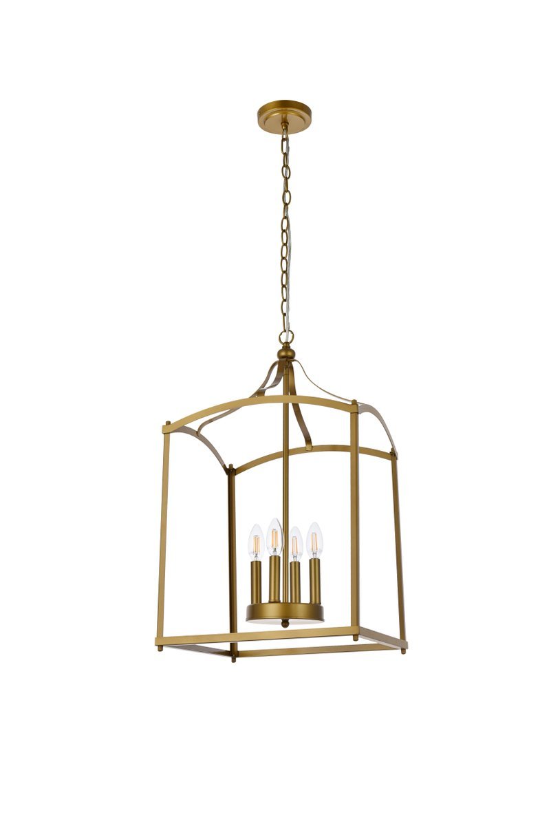 Elegant Lighting JANET LD7070D15BR Pendant Mid Century Modern - Brass