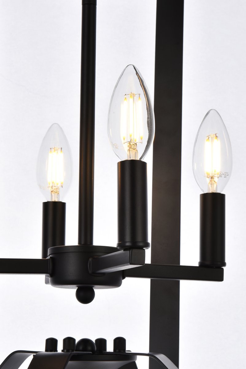 Elegant Lighting HOFFMAN LD7072D14BK Pendant Mid Century Modern - Black