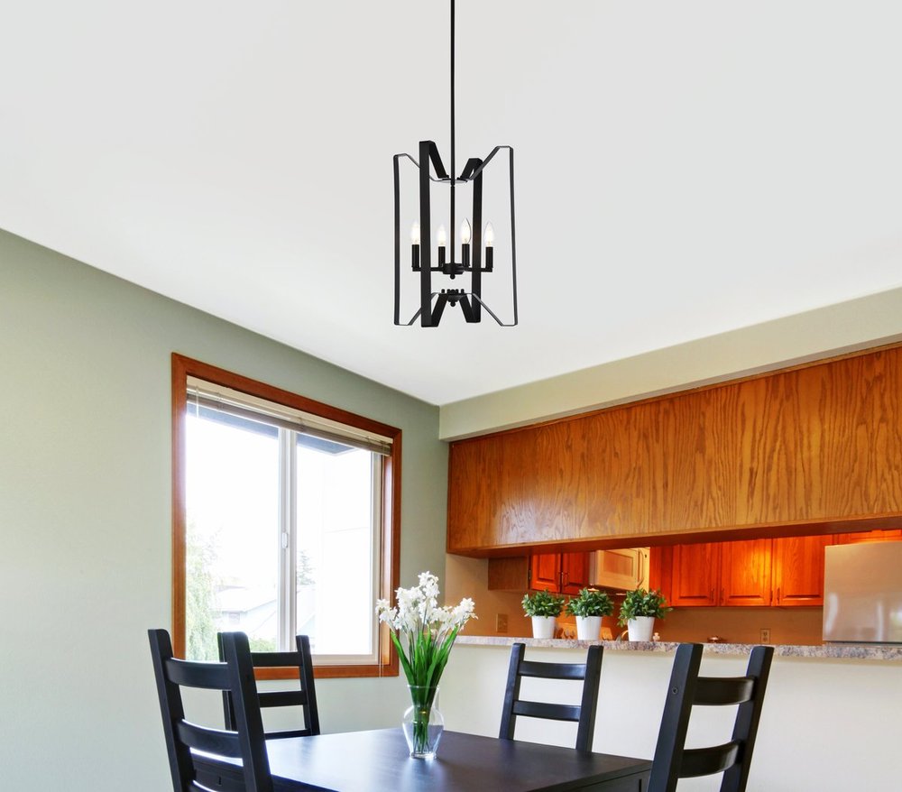 Elegant Lighting HOFFMAN LD7072D14BK Pendant Mid Century Modern - Black