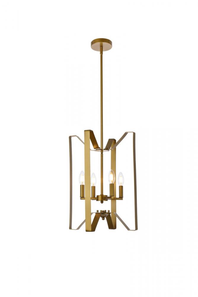 Elegant Lighting HOFFMAN LD7072D14BR Pendant Mid Century Modern - Brass