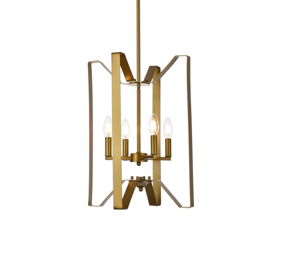 Elegant Lighting HOFFMAN LD7072D14BR Pendant Mid Century Modern - Brass