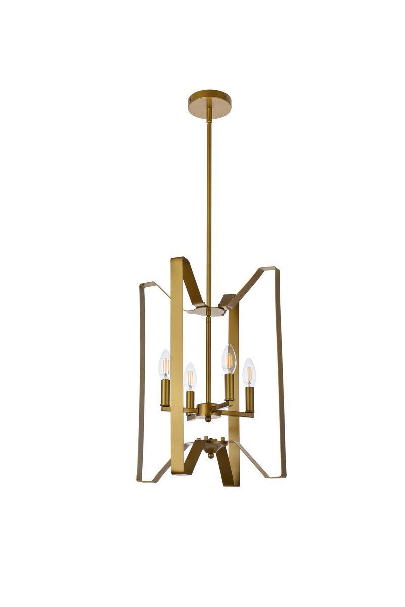 Elegant Lighting HOFFMAN LD7072D14BR Pendant Mid Century Modern - Brass