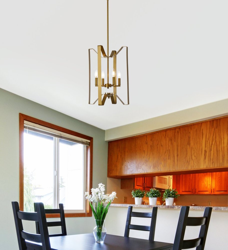 Elegant Lighting HOFFMAN LD7072D14BR Pendant Mid Century Modern - Brass