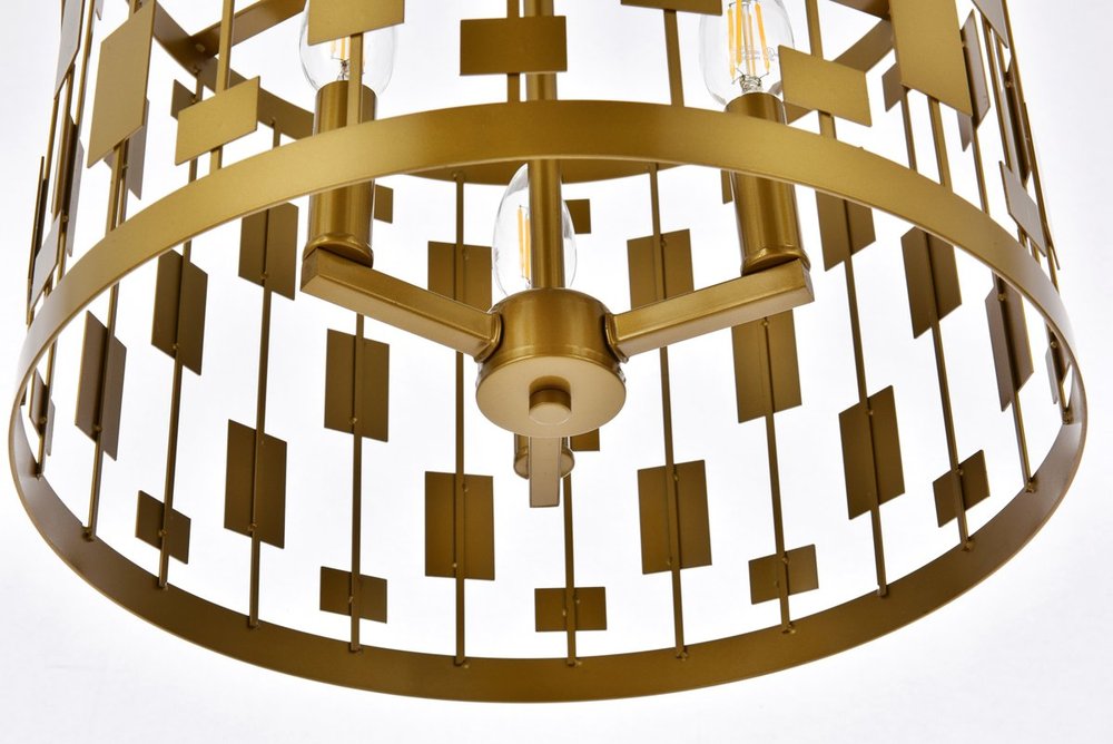 Elegant Lighting LEVANTE LD7074D14BR Pendant Mid Century Modern - Brass