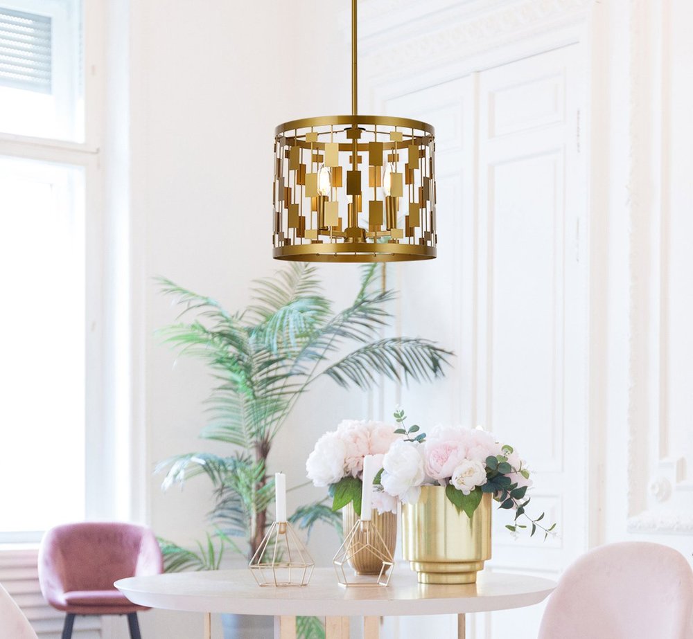 Elegant Lighting LEVANTE LD7074D14BR Pendant Mid Century Modern - Brass