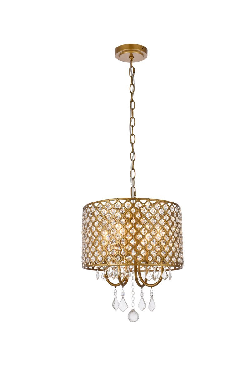 Elegant Lighting ELISE LD711D14BR Pendant Transitional - Brass