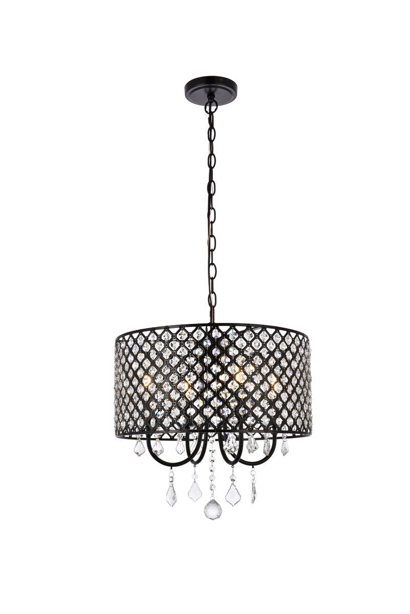 Elegant Lighting ELISE LD711D17BK Pendant Transitional - Black