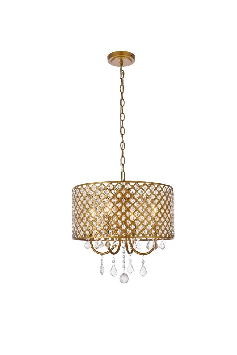 Elegant Lighting ELISE LD711D17BR Pendant Transitional - Brass