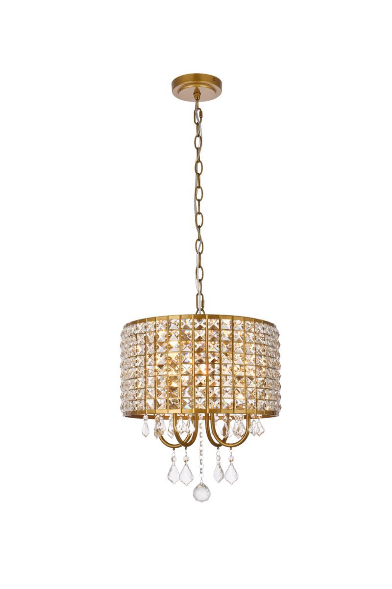 Elegant Lighting ELISE LD713D14BR Pendant Transitional - Brass