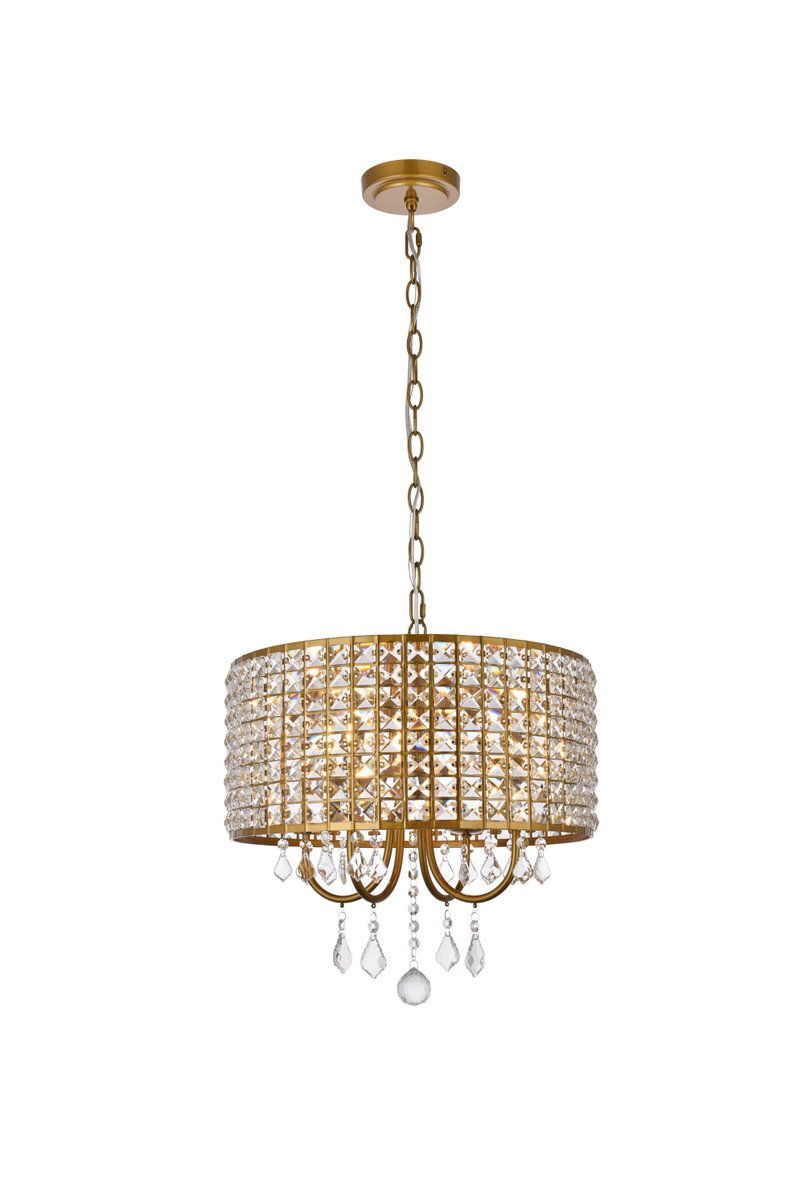 Elegant Lighting ELISE LD713D17BR Pendant Transitional - Brass