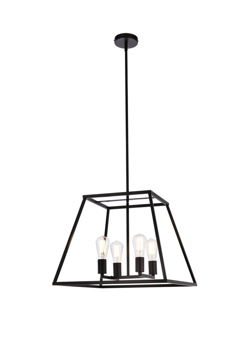 Elegant Lighting DECLAN LD720D20BK Pendant Farm House - Black