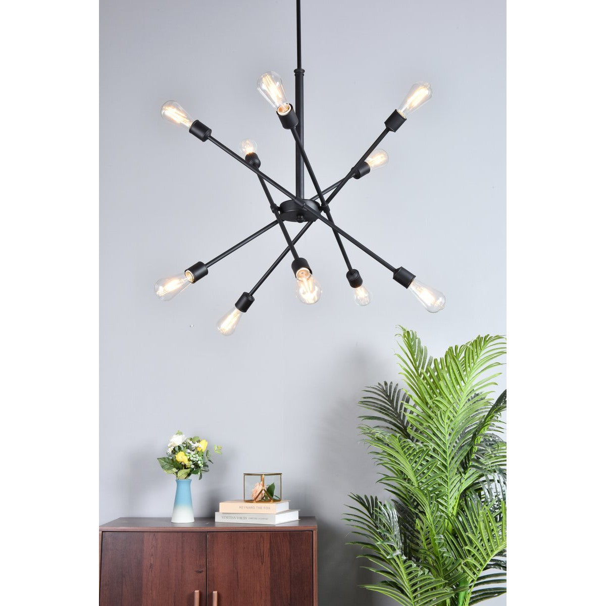 Elegant Lighting AXEL LD8003D28BLA Pendant Mid Century Modern - Black